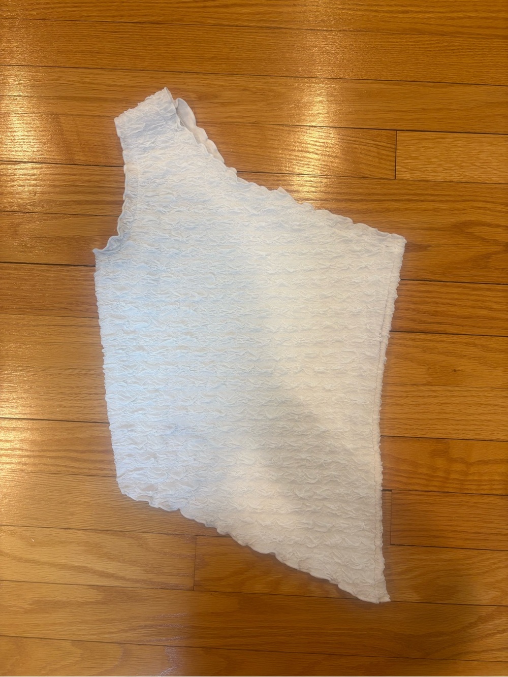 H&M White One-Shoulder Textured Camisole